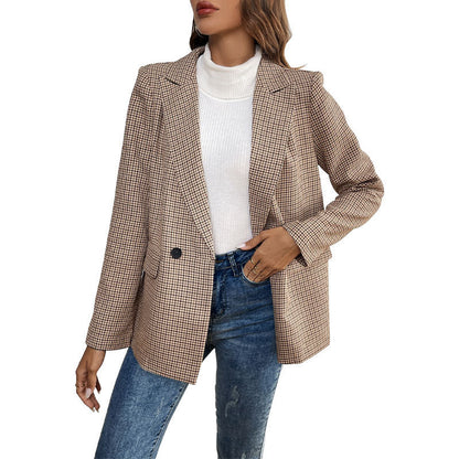Monarch Houndstooth One-Button Blazer