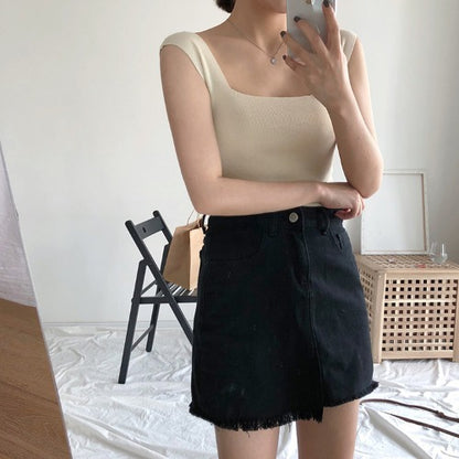 Knitted sling ice silk vest