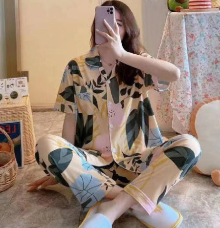 Short-sleeved Trousers Milk Silk Women's Pajamas