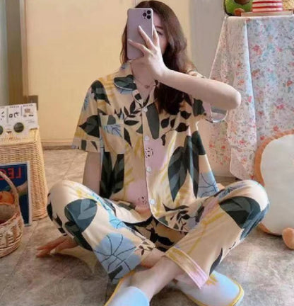 Short-sleeved Trousers Milk Silk Women's Pajamas