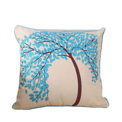 Flat Embroidery Silk Embroidered Cotton Canvas Pillow Pachira Macrocarpa Sofa