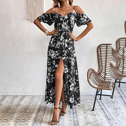 BloomVista Cold Shoulder Maxi