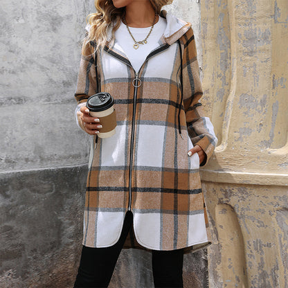 PlaidEase Hooded Coat