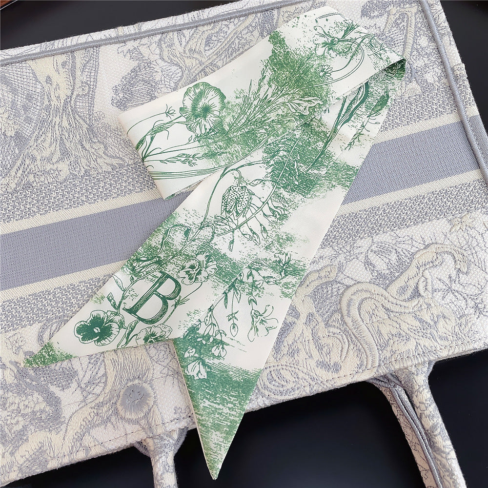26 Letters Retro Ethnic Bag Silk Scarf
