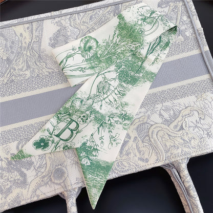 26 Letters Retro Ethnic Bag Silk Scarf