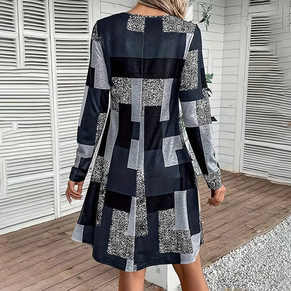 Veridia Print Long Sleeve Dress