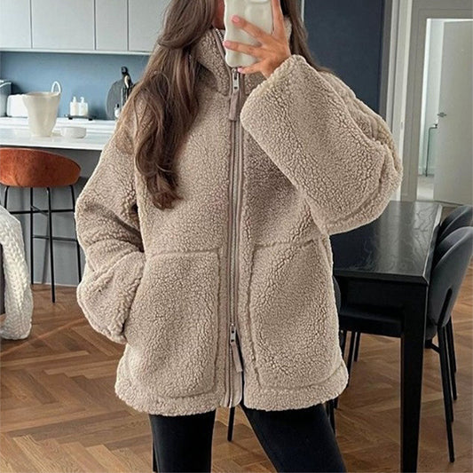 CozyLuxe Zip-Up Fleece Coat