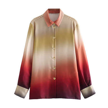 Tie-dyed Shirt Silk Satin Skirt