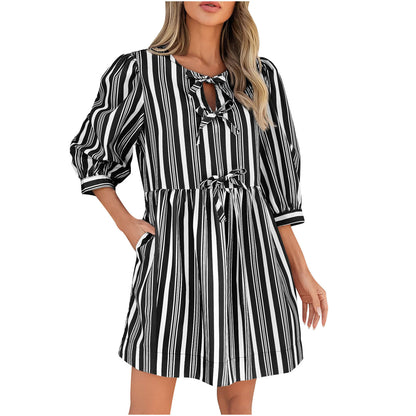 StripeWhim Bow-Tie Dress