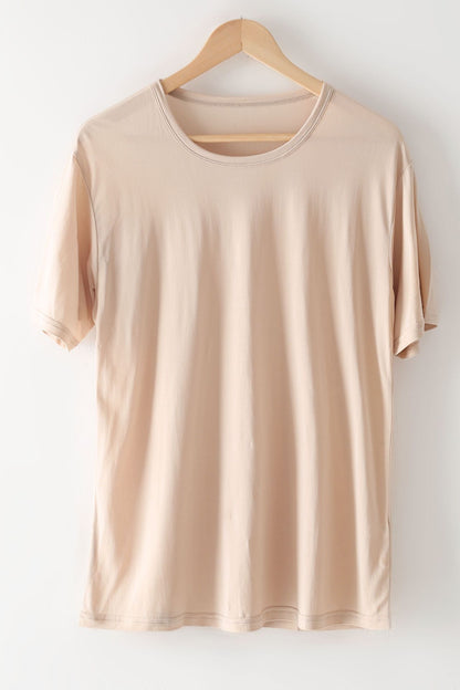 Men's Mulberry Silk Loose Round Neck Silk T-shirt