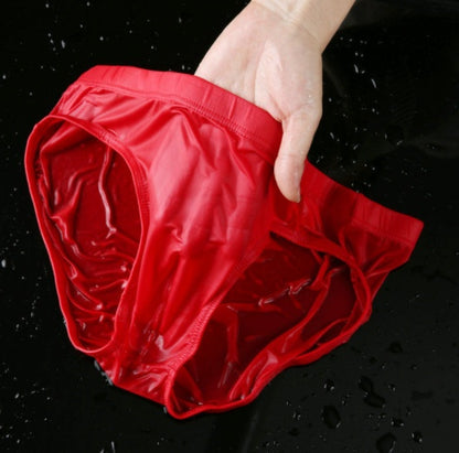 Simple Solid Color Men's Seamless Ice Silk Transparent Shorts
