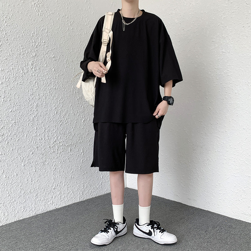 Ice Silk Leisure Sports Suit Men's Loose Japanese