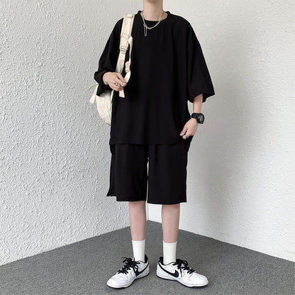 Ice Silk Leisure Sports Suit Men's Loose Japanese