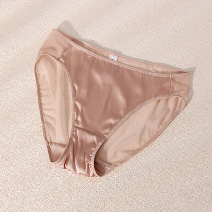 Knitted Mid-waist Silk Satin Mesh Mulberry Silk Underwear