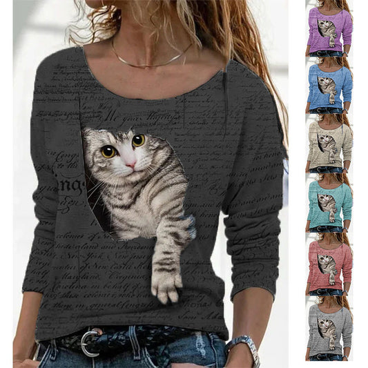 Women's Animal Pattern Long Sleeve T-shirt Women's Undercoat