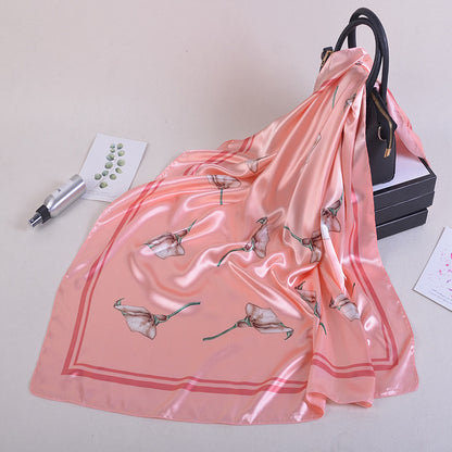 Fashion Plant Flower Simulation Silk Scarf Muslim Headscarf