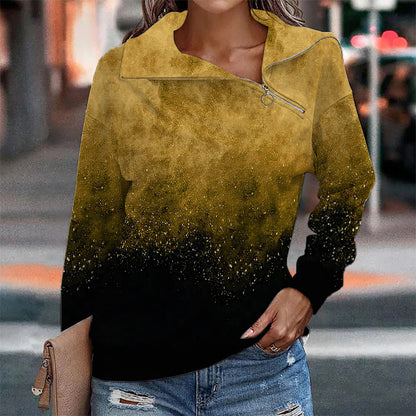 PrintWeave Zip Sweater