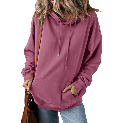 EaseFit Solid Drawstring Hoodie