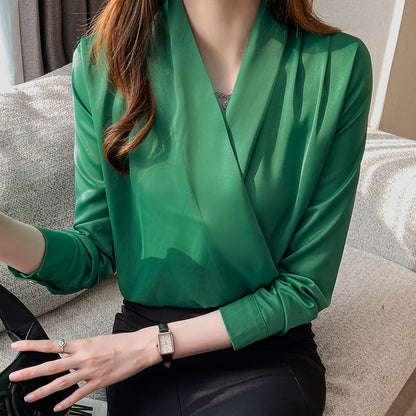 Veloura Mist Satin Chiffon Blouse