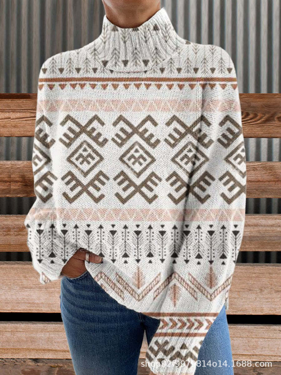 StripeSphere™ 3D Turtleneck Sweater