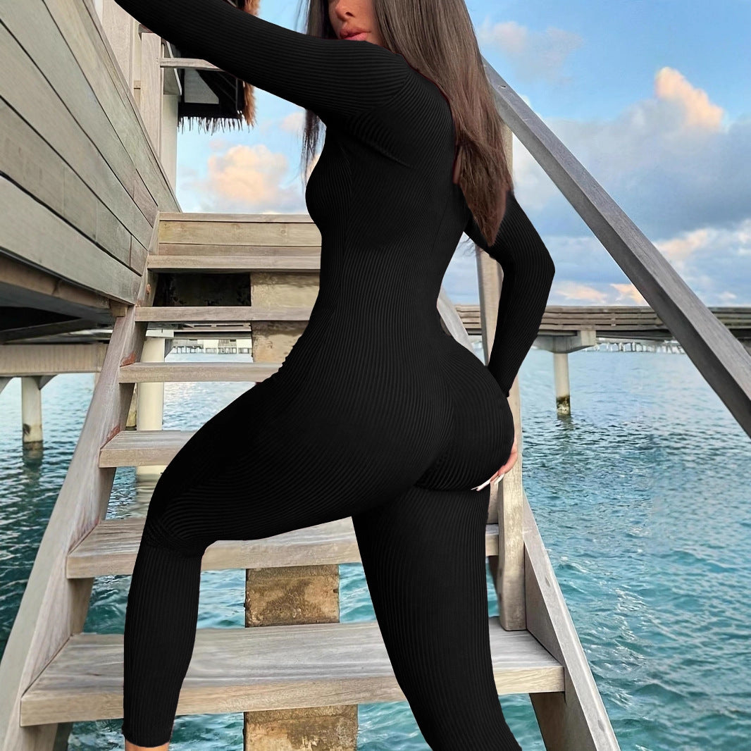 ZipEase Ribbed Jumpsuit