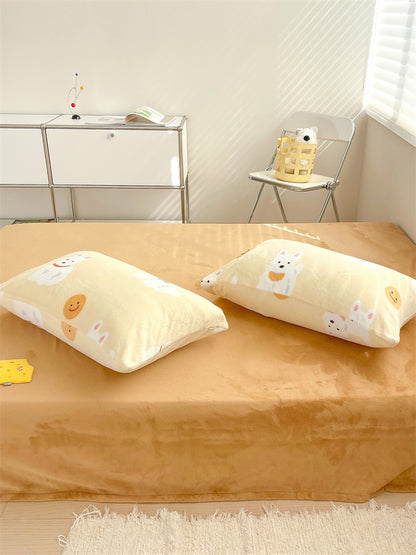 Dog Cream Velvet Pillowcase Plush Pillowcase Single Winter Cartoon Cute Animal