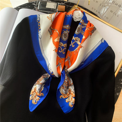 All-match Tying Bag Headband Color Matching Silk Scarf