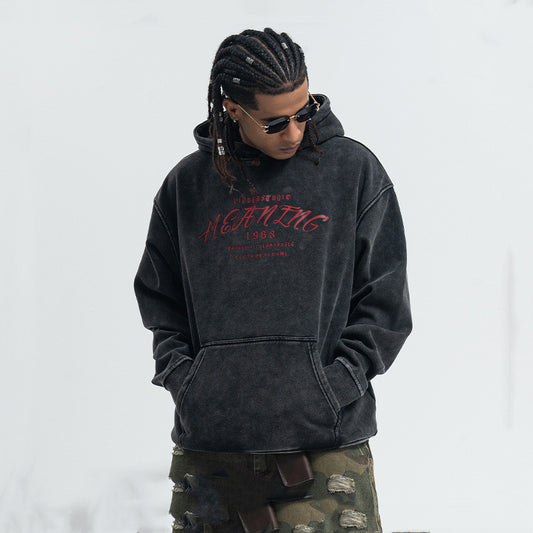 GrungeLore Washed Letter Sweater