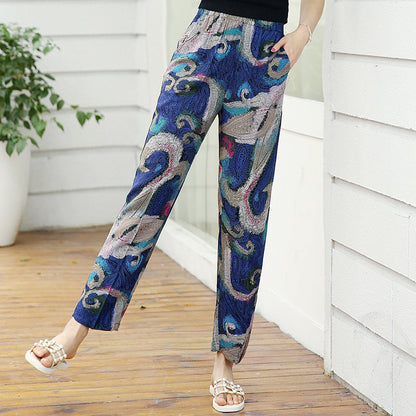 Cotton Silk Flower Pants Thin Section
