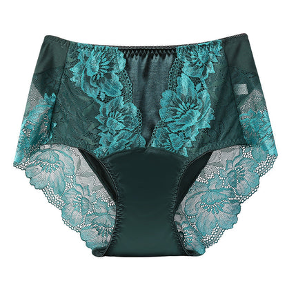 Women's Ice Silk Mid-high Waist Sexy Lace Underwear
