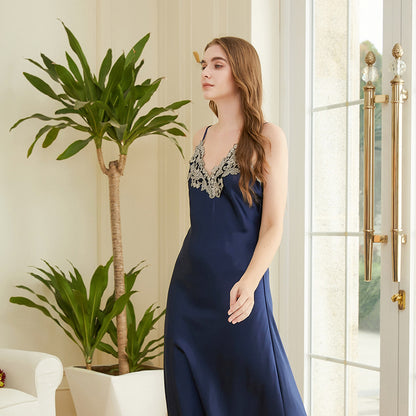 Women's Silk Lace Sexy V-neck Nightdress