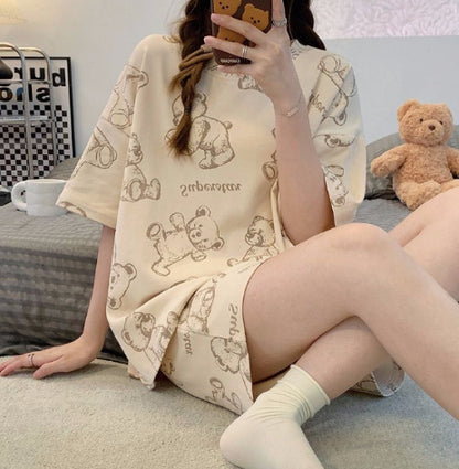 Short-sleeved Trousers Milk Silk Women's Pajamas