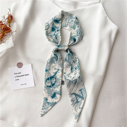 Women's Fashion Creative Letters Silk Scarf