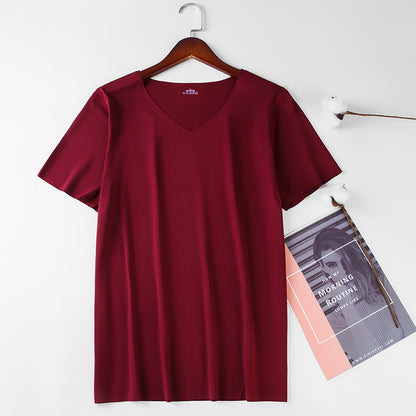 Men's Thin Ice Silk Seamless Short Sleeve T-shirt