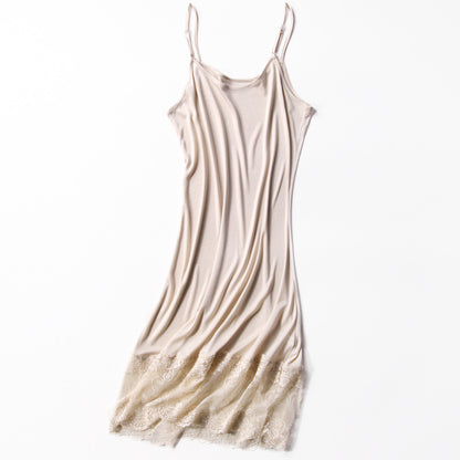 Summer Silk Slip Dress Black
