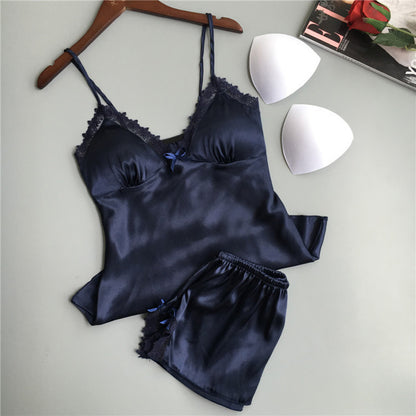 Silk pajamas women's summer two-piece suit