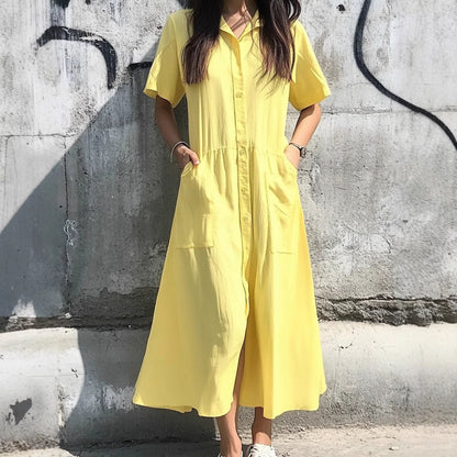 Breezelane Button Pocket Dress