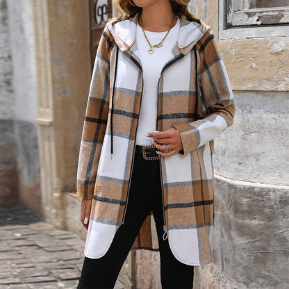 PlaidEase Hooded Coat