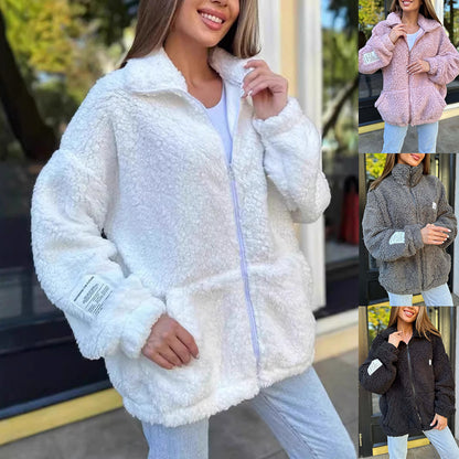 PlushLuxe Zipper Coat