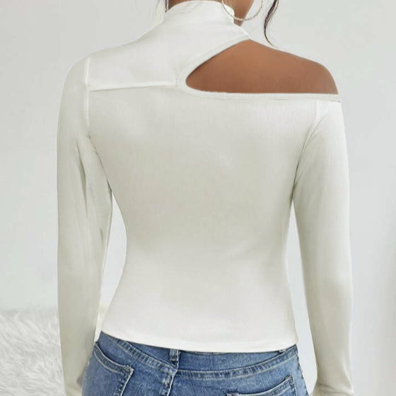 Sculpted Grace Off-Shoulder Top