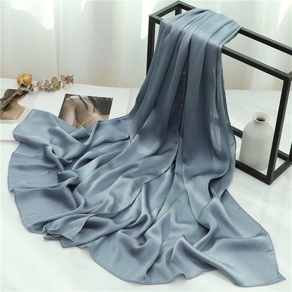 Solid Color Silk Scarf Basic All-matching