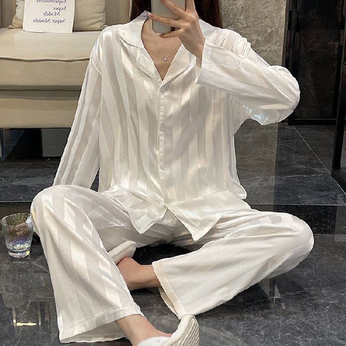 Imitated Silk Pajamas Women's Ice Silk Long Sleeve Loose Homewear