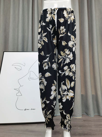 Icy Silk Loose Drawstring High Waist Bloomers