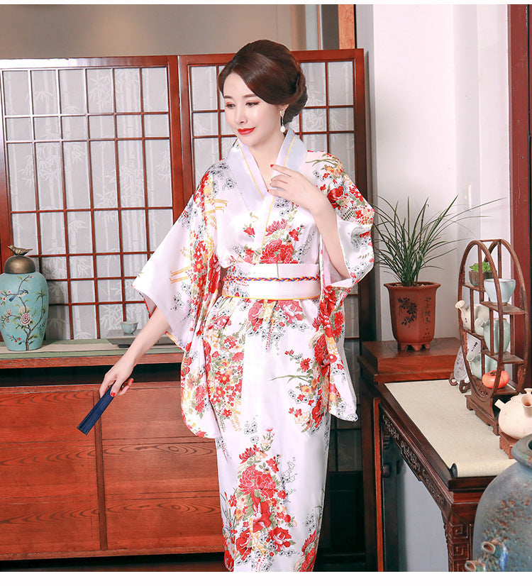 New Summer Silk Cherry Blossom Nightdress Home Wear