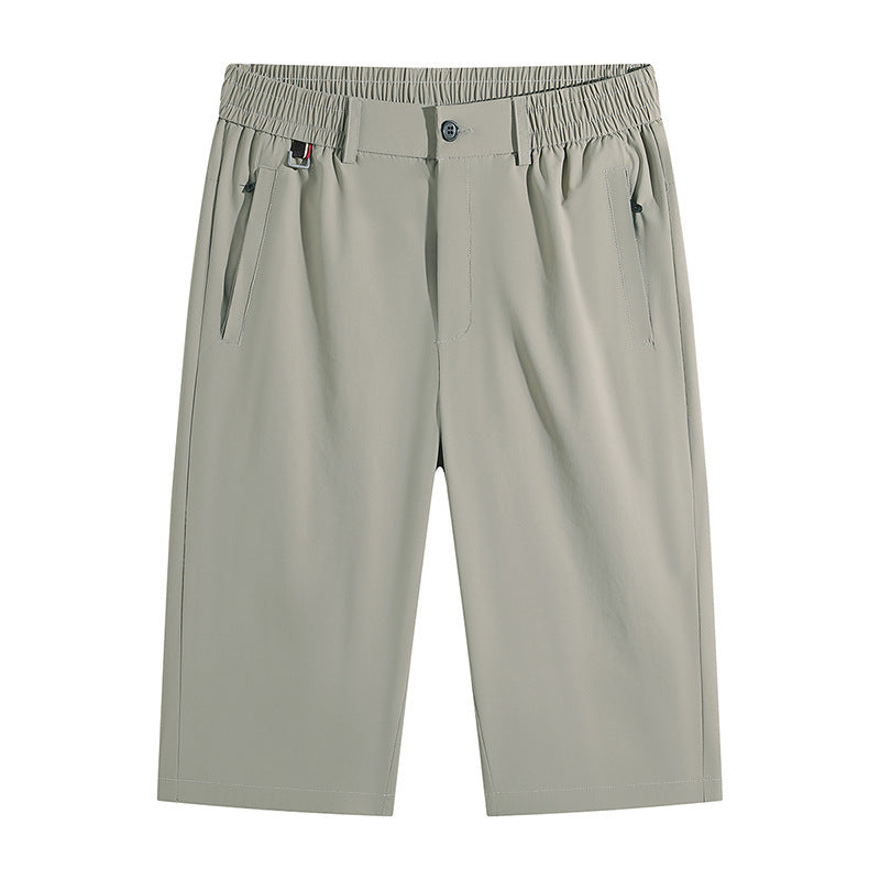 Ice Silk Cropped Men's Casual Fashion Shorts