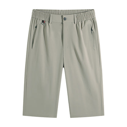 Ice Silk Cropped Men's Casual Fashion Shorts