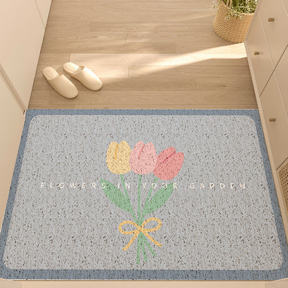Floral Outdoor Silk Floor Mat