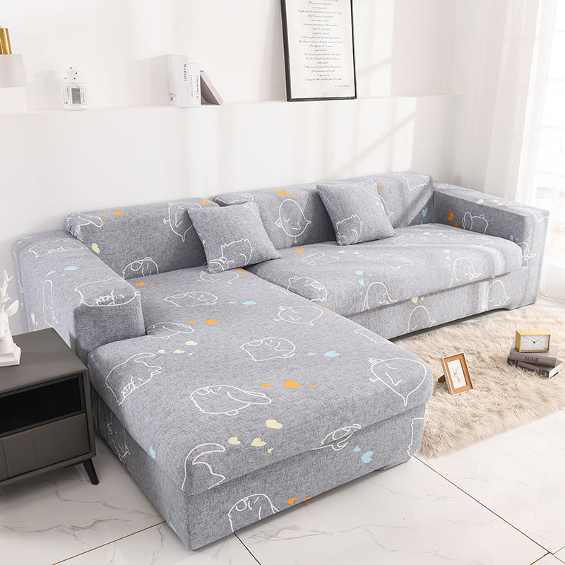 Printed all-inclusive milk silk sofa cover