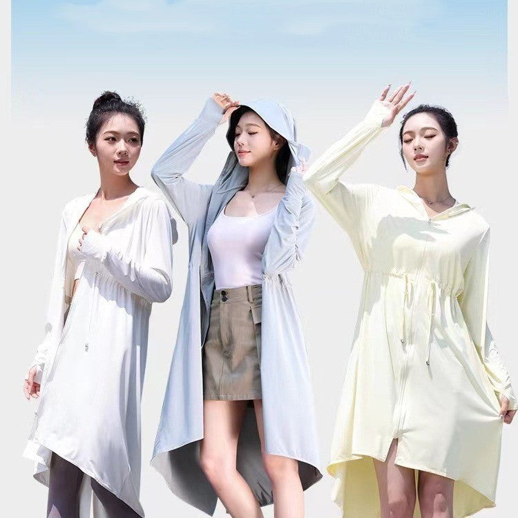 Long Ice Silk Sun Protection Clothing Women's Summer