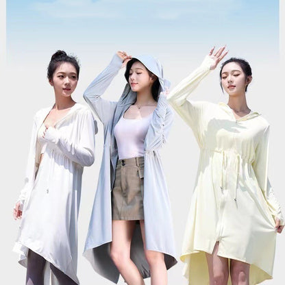 Long Ice Silk Sun Protection Clothing Women's Summer